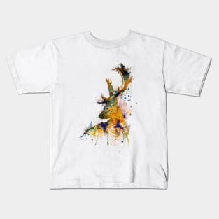 Deer Head Watercolor Silhouette Kids T-Shirt